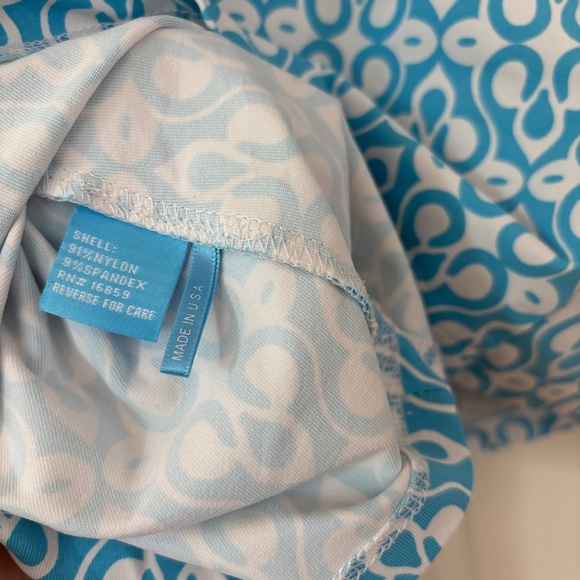 J. McLaughlin Catalina Cloth Shirt Signature Tee Blue Patterned Top‎ Size Small - Picture 9 of 10